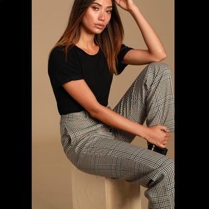 Multi plaid high wasted wide leg trousers